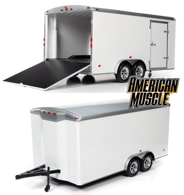 AMM1238 - 1:18 White Enclosed Trailer