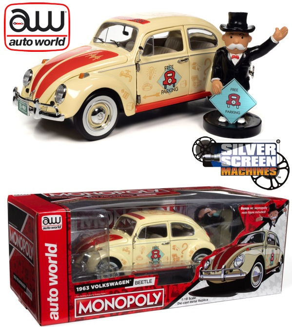1:18 1963 VW Beetle w/Mr Monopoly