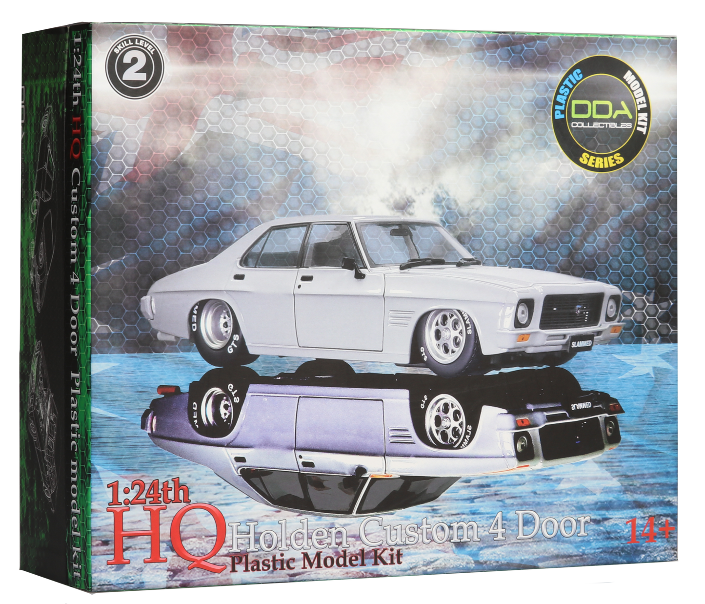1:24 HQ Plastic Kit Holden Slammed Custom 4 Door Monaro - Sealed Body Opening Bonnet w/Engine