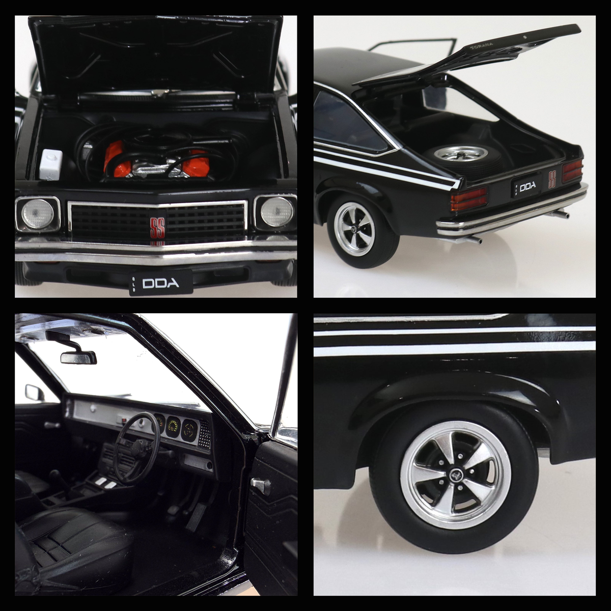PRE-ORDER !!! DDA808 - 1:24 Black LX SS Torana V8 - Fully Detailed Opening Doors, Bonnet and Boot