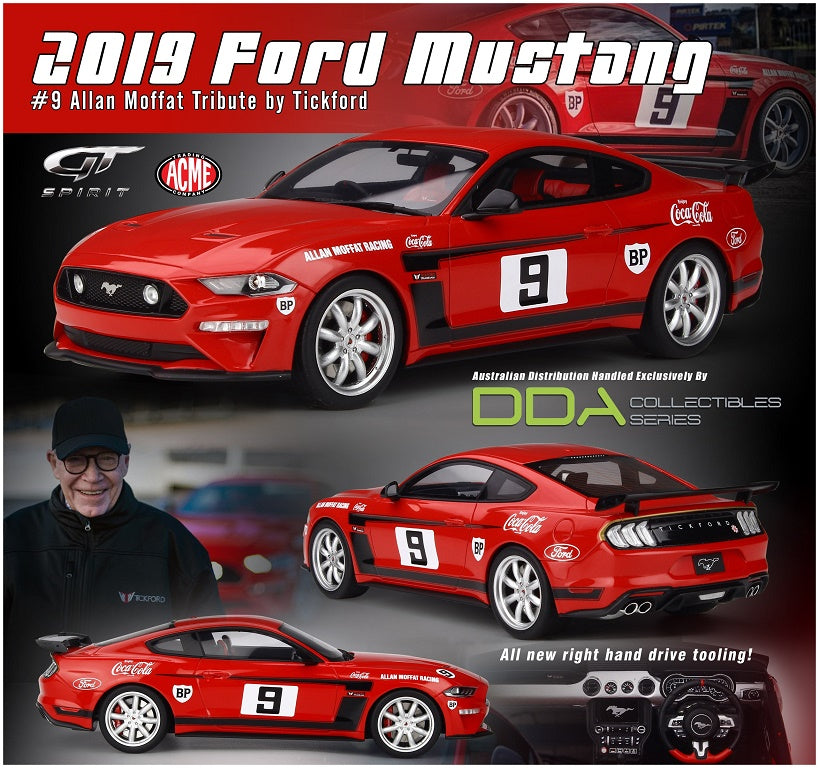 AUS030 - 1:18 #9 2019 Ford Mustang - Tickford - Moffat Tribute Edition Resin