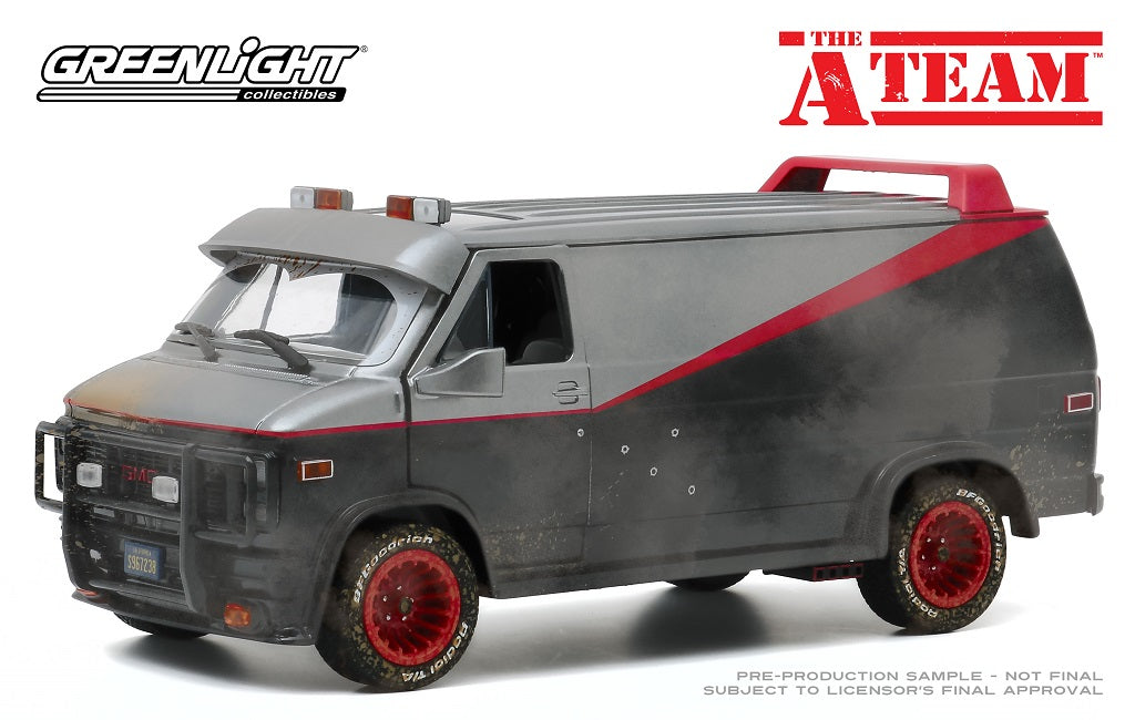 1:24 A Team 1983 GMC Vandura Weathered Version w/Bullet Holes Movie