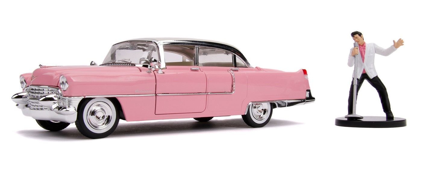 JA31007 - 1:24 Elvis w/Pink 1955 Cadillac