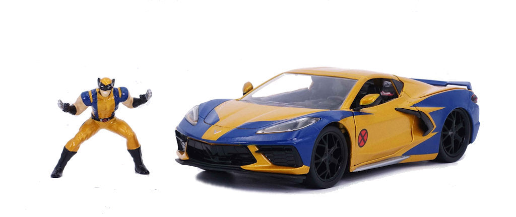 JA33354 - 1:24 Xmen Wolverine Figure w/2020 Chevy Corvette Movie