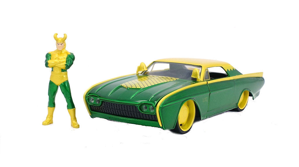 JA33357 - 1:24 Loki Figure w/1963 Ford Thunderbird Movie