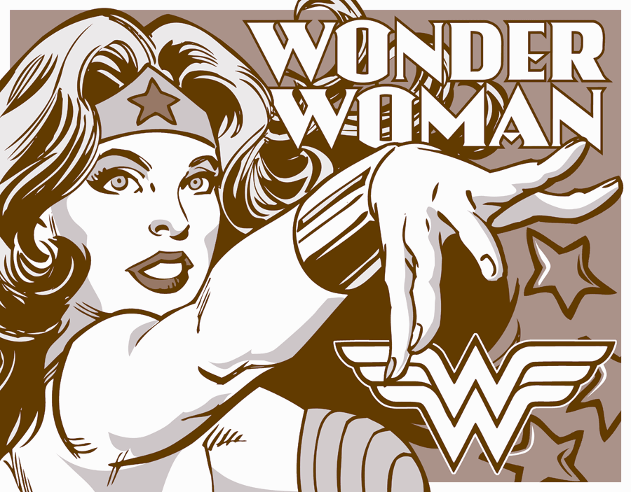 MS1734 - Tin Sign Wonder Woman Duo Tone