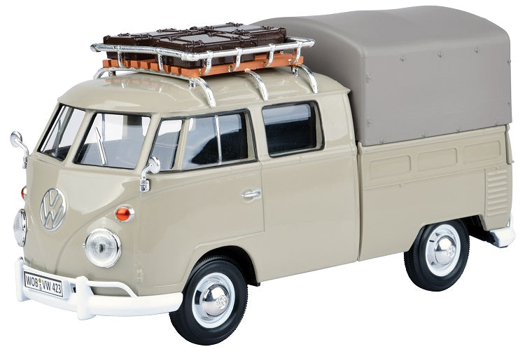 MX79553 - 1:24 VW Type 2 (T1) Pickup with Roof Rack-Suit Case-Tarp