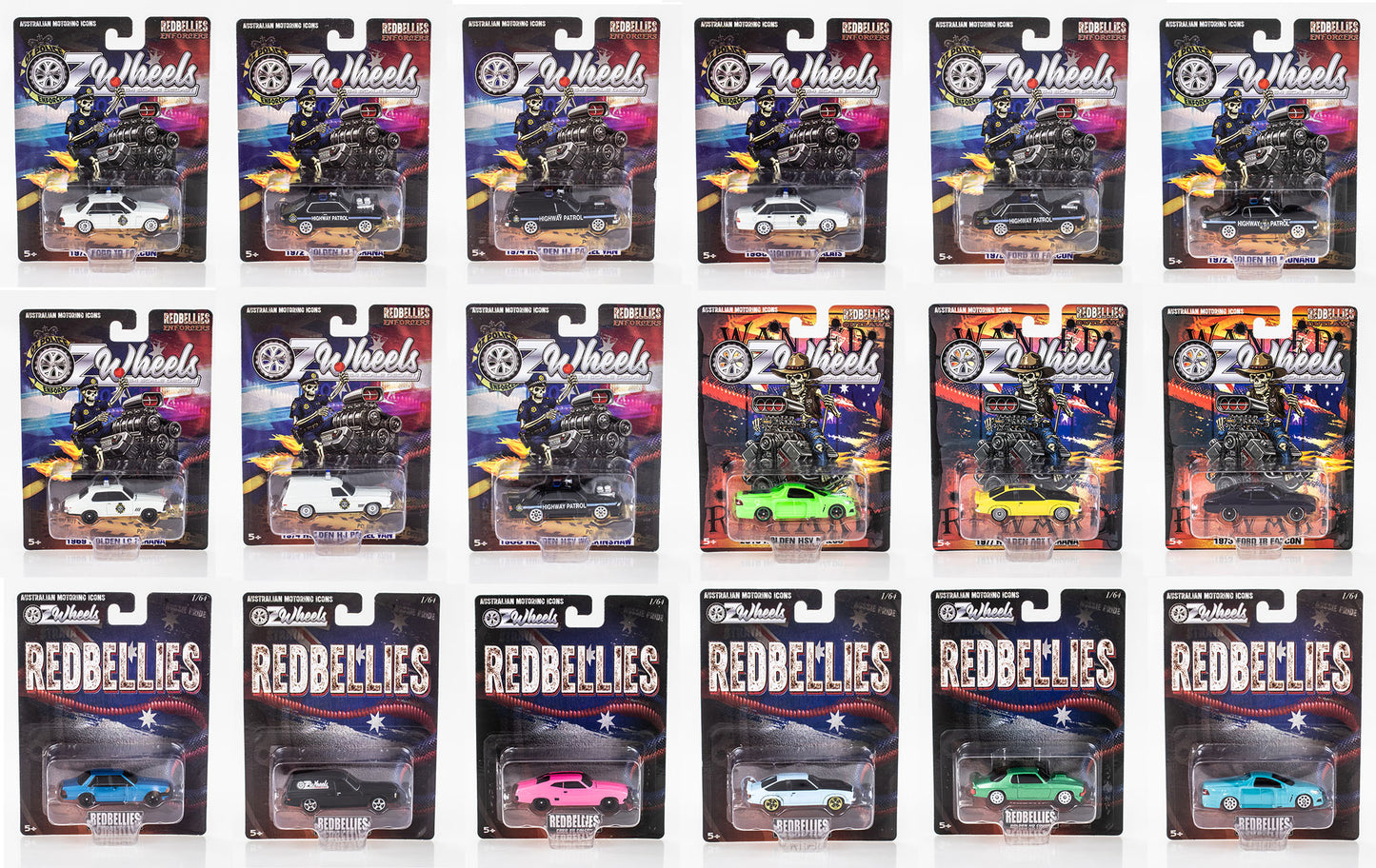 OZ64-RBC1 - 1:64 Red Bellies Carded Series 1 - Solid Inner of 18pcs