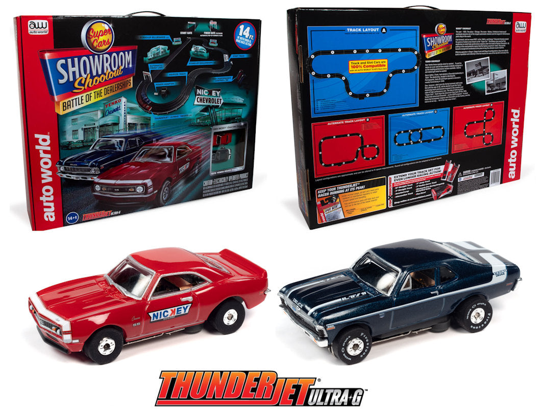 Slot Car Race Set 14' Showroom Shoot Out Battle of the Dealerships