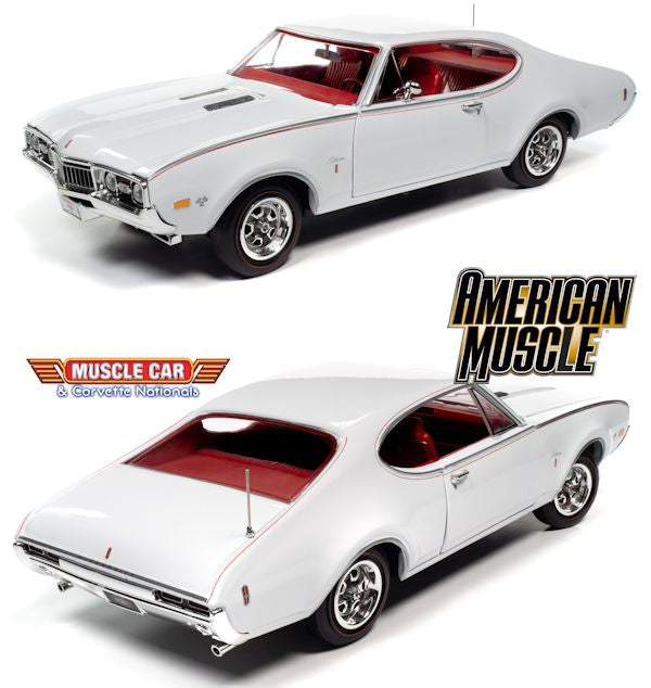 AMM1208 - 1:18 White 1968 Olds Cutlass SW31 (MCACN)