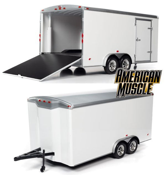 AMM1238 - 1:18 White Enclosed Trailer