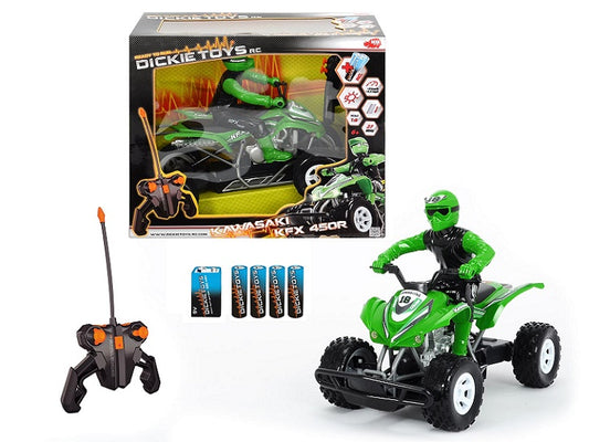D201119403 - 1:8 36cm (27MHz) Kawasaki KFX 450R w/Rider Radio Control Batteries Included