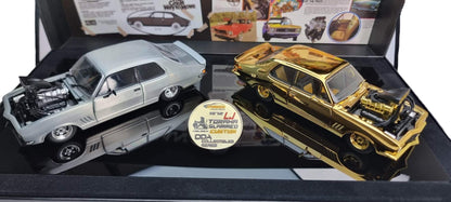 Celebrate Heritage: 1:24 SS Exclusive 50th Anniversary Twin Set Gold & Raw Steel Blown Slammed 1972 LJ Torana
