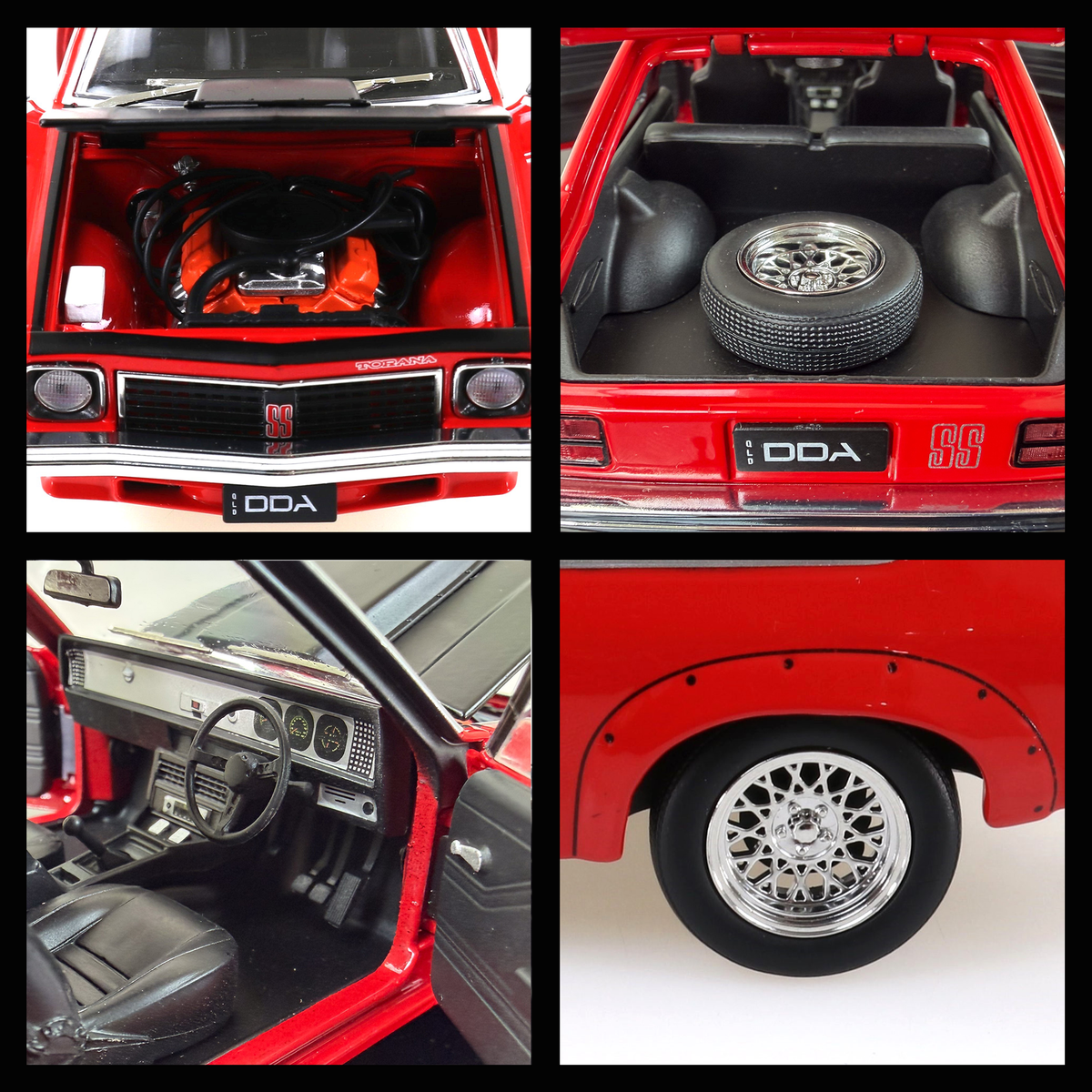 PRE-ORDER !!! - DDA809 - 1:24 Red A9X Torana Standard - Fully Detailed Opening Doors, Bonnet and Boot