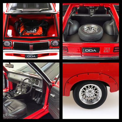 PRE-ORDER !!! - DDA809 - 1:24 Red A9X Torana Standard - Fully Detailed Opening Doors, Bonnet and Boot