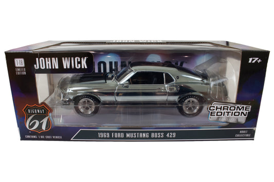 GL-HWY18031 - 1:18 Chrome John Wick Mustang