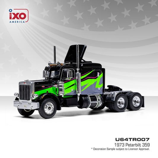 IXOU64TR007 - 1:64 Blk/Lime Peterbilt Truck