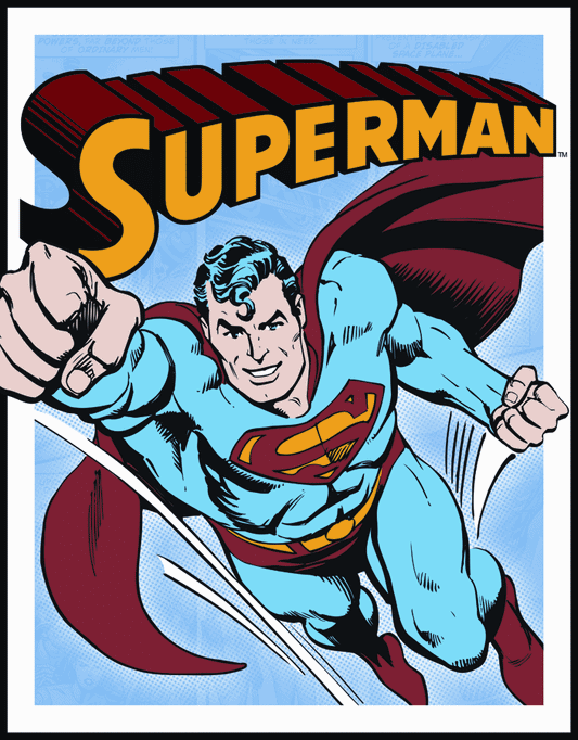 MS1402 - Tin Sign Superman Retro Panels (Flying)