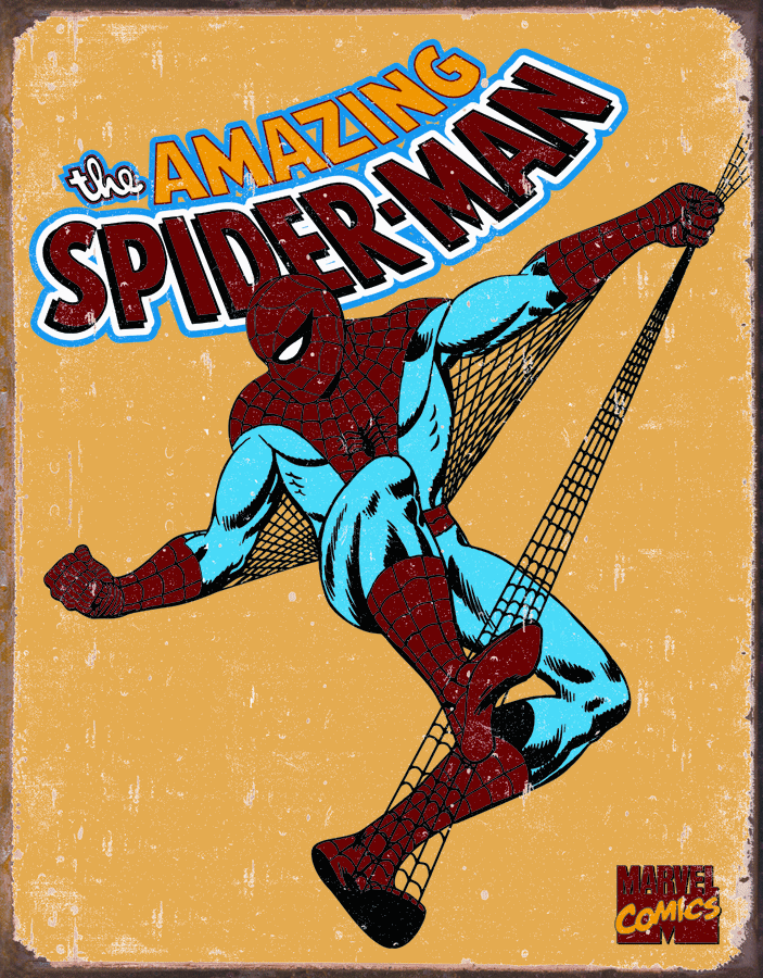 MS1437 - Tin Sign Spiderman Retro