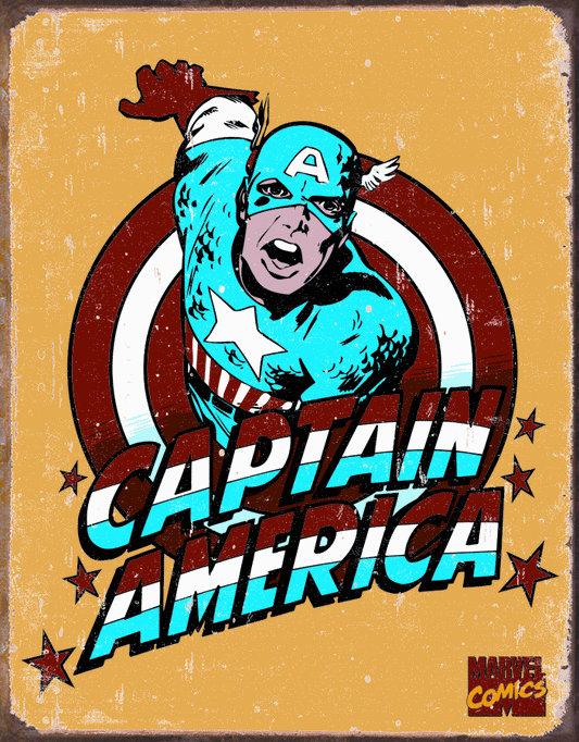 MS1440 - Tin Sign Captain America Retro