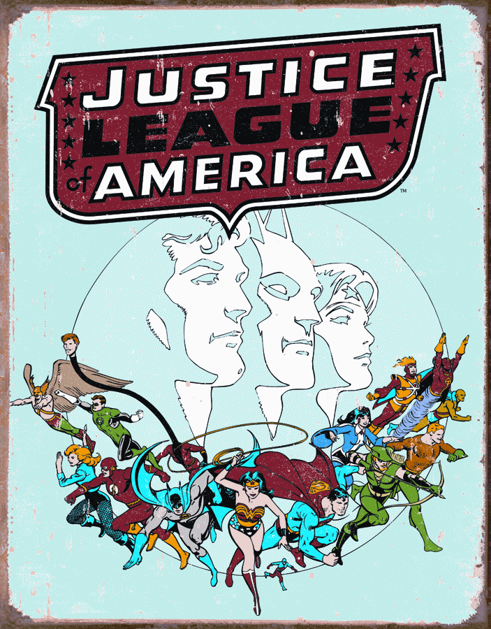 MS1641 - Tin Sign Justice League Retro