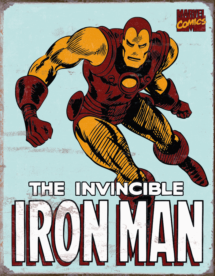 MS1650 - Tin Sign Iron Man Retro
