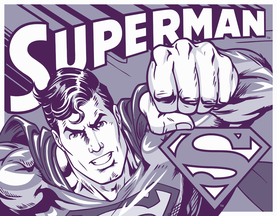 MS1732 - Tin Sign Superman Duo Tone