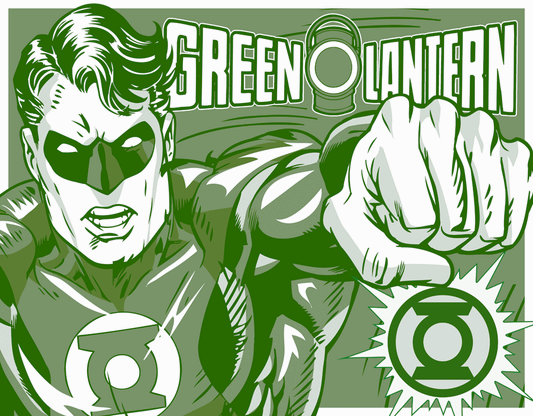 MS1733 - Tin Sign Green Lantern Duo Tone
