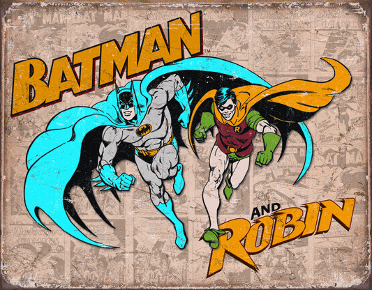 MS1826 - Tin Sign Batman & Robin Weathered