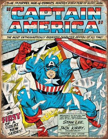 MS1970 - Tin Sign Captain America Comic Cover