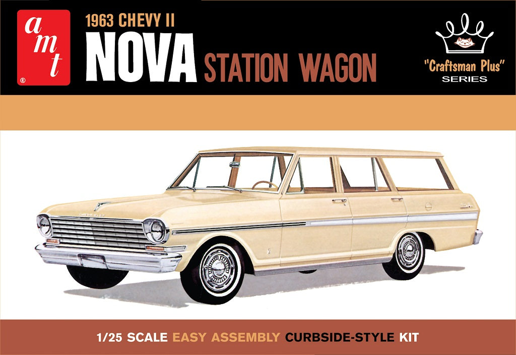 RAMT1202 - 1:25 1963 Chevy II Nova Station Wagon "Craftsman Plus Series" - Plastic Kit