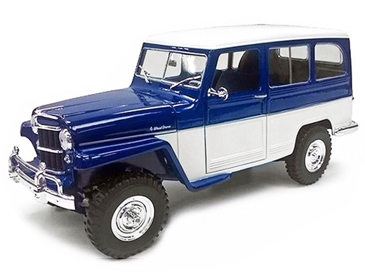 RL92858 - 1:18 Blue 1955 Willys Jeep Station Wagon